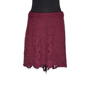 American Rags Skirt Medium Lace Lined High Low Burgandy Zip Back Fairy Goth